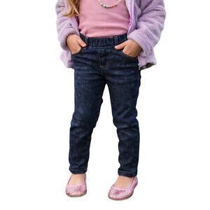 babyGap Rainbow Sparkle Skinny Jeans Toddler 4Y Glitter Dark Wash Stretch